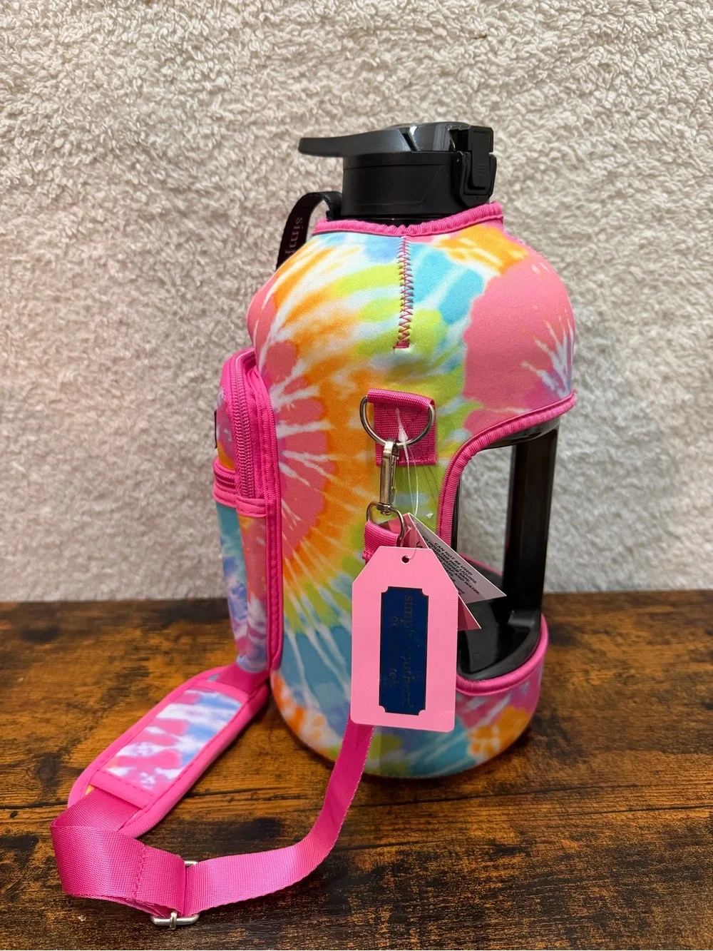 Simply Southern Large Water Bottle Tie Dye Sleeve Strap 1 Gal Jug Drinking NEW